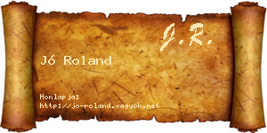 Jó Roland névjegykártya